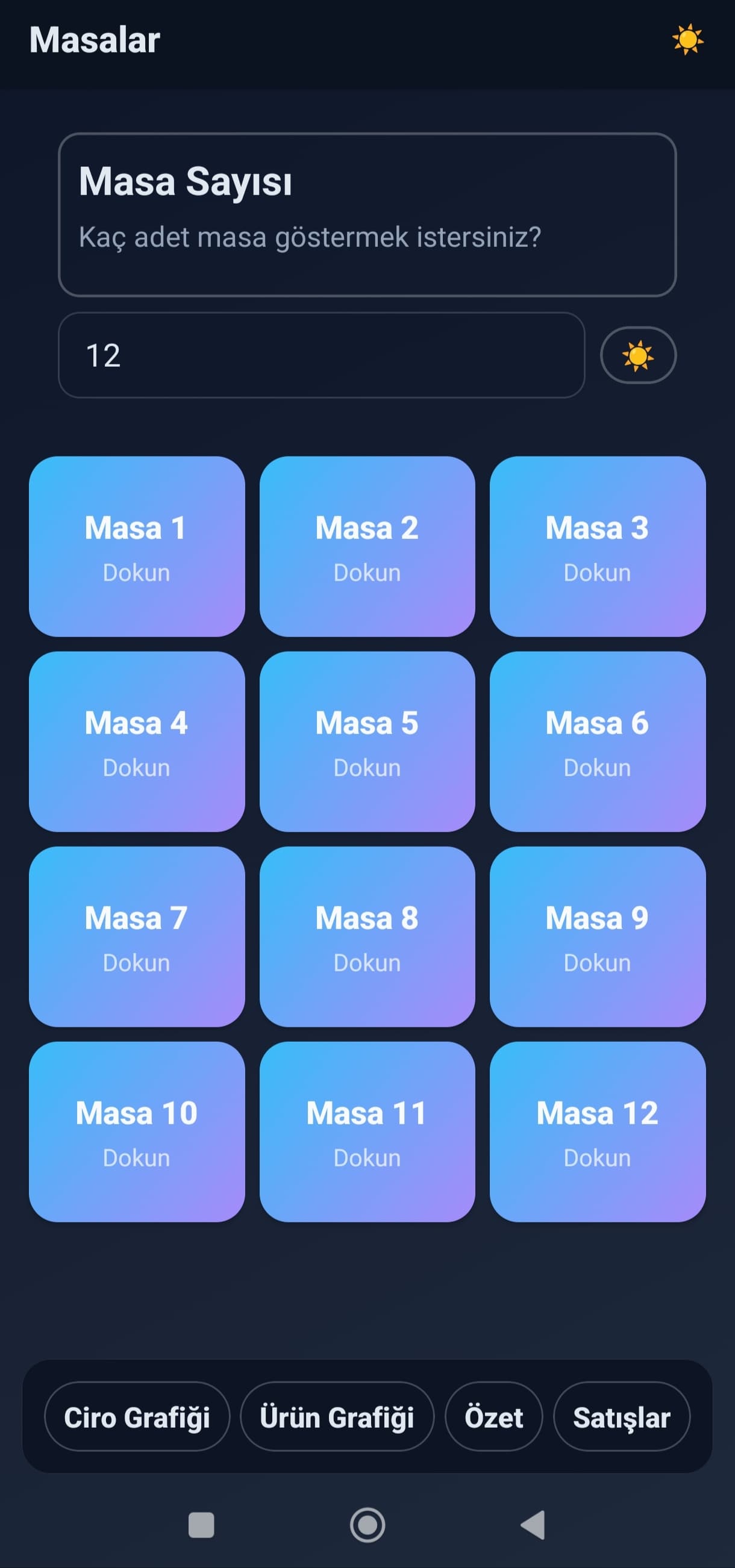 Kolay masa yönetimi